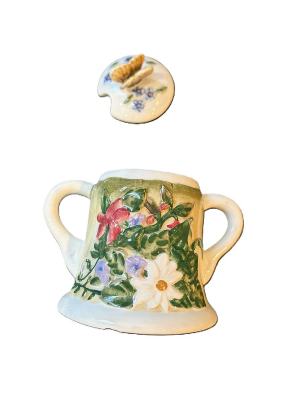 Vintage ceramic floral sugar bowl